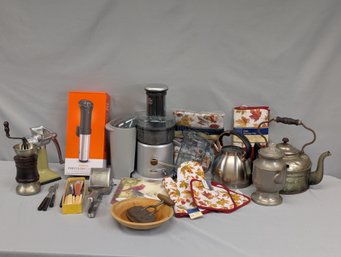 Wonderful Lot Of Kitchen Related Items Including A Nice Old Chopper & Wooden Bowl And A Sous Vide