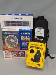 Lot Of 2 Electric Fans, A Car Seat Heater & A Carhartt Car Seat Cover