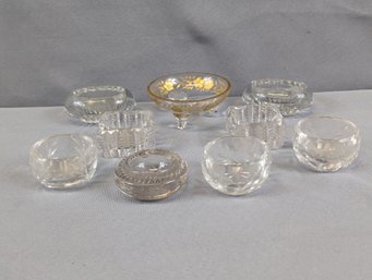 Lot Of Old Glass Open Salt Cellars