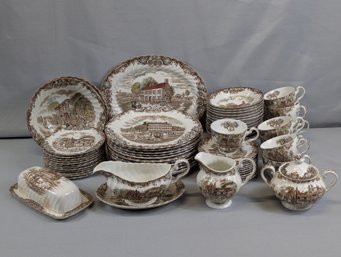Extensive Set Of Heritage Hall Georgian Town House Staffordshire England Dinnerware