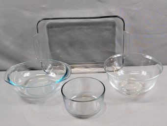 Lot Of Glass Bakeware Including Pyrex & Anchor Hocking
