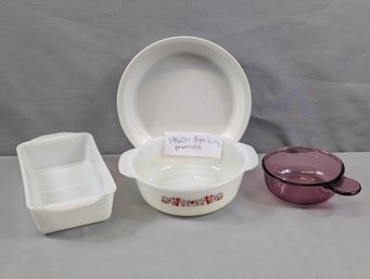 Vintage Glass Bakeware / Refrigerator Storage Including Fire King Primrose