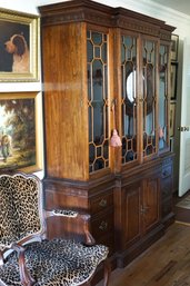 Beautiful Chippendale Style China Cabinet With English Details And Interior Lighting