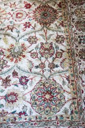 Cream And Burgundy And Green Rug