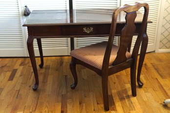 Desk With Turned Legs And Pull Up Chair