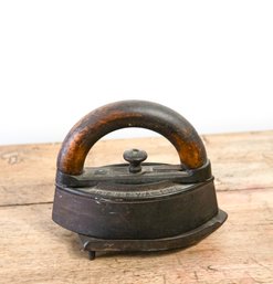 Antique Enterprise Small Sad Iron Detachable Wood Handle, Pat. 1870 No. 95