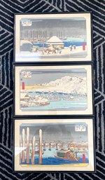 A Collection Of 1940's Japanese Utagawa Hiroshige Woodblock Prints