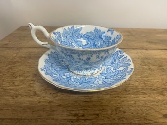 Coalport Blue And White China Tea Cup Set