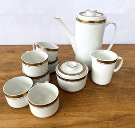 Vintage China Coffee Service Set Of Coffee Pot, Cream And Sugar And Coffee Cups