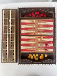 Vintage Game Boards, Cribbage And Backgammon