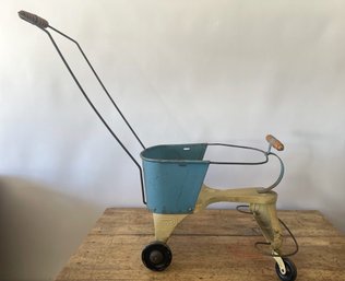 Vintage Blue Buggy Doll 1950's KOZZEE-KAR Doll Carriage