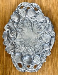 Vintage Fritz & Floyd Large Seaside Themed Metal Serving Platter