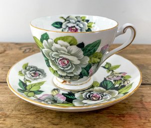 Vintage Porcelain Tea Cup 'gardenia' Tuscan Fine English Bone China Made In England, 1960