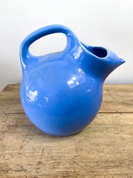 Vintage Collectible Shenango China Tilted Ball Blue Pottery Water Pitcher