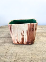 Vintage Rocky Mountain Pottery Vase Or Planter With Wood Grain Design And Feel