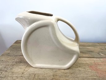 Vintage Collectible Wallace China Decorative White Kitchen Pottery Water Pitcher