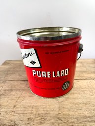 Vivid Decorative Industrial Advertising Mercantile Red Lard Bucket With Handle
