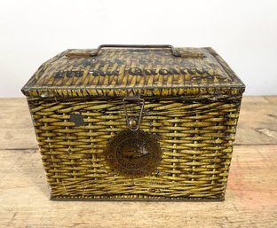 Vintage Mercantile Advertising Tobacco Tin Box With Handle