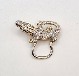 Vintage Alligator Brooch And Glasses Holder