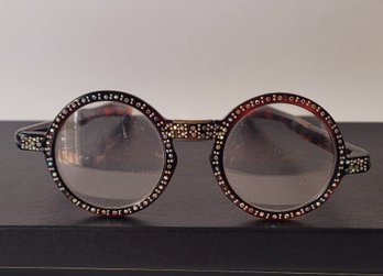 Fabulous Retro 60s French Tortoiseshell & Rhinestone Foldable Glasses