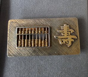 Vintage Gold Vermeil Over Sterling 3D Chinese Working Abacus Money Clip