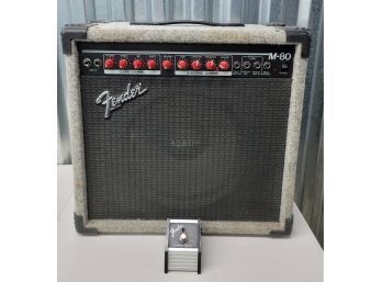 Fender M80 Two Channel Amp With Cover Some Cosmetic Issues But Works Great!