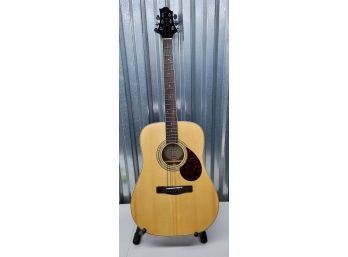 Samich Acoustic Guitar With Grover Butterbean Tuners And Ibanez TKL Hardshell Case Excellent Condition!