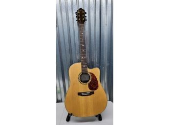 Great For Beginners! Ideal Dreadnought Acoustic Guitar With Cutaway And Electronics NWT Stagg Gig Bag EXC COND