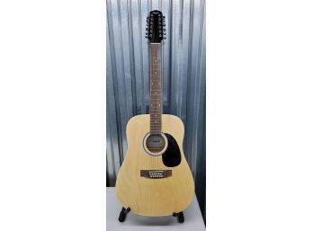 Great For Beginners! K Tone 12 String Acoustic Guitar With Gig Bag Excellent Condition!