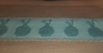 Beautiful  Crocheted Bunny  Crib Quilt