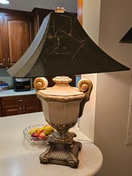 Large Baroque Inspired Lamp With Brown Lamp Shade WORKS