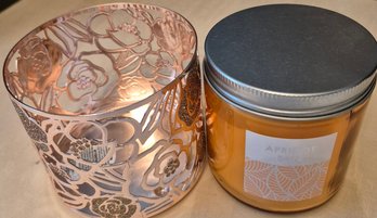 Apricot Sun Candle And Bath And  Body Works Holder