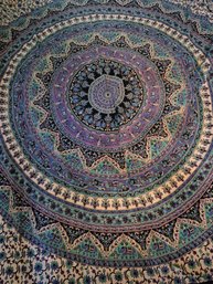 Elephant Mandala Indian Bedspread Or Coverlet