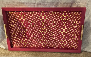 Large Pink And Gold Tray