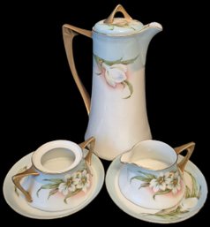 Antique  Porcelain Chocolate Or Coffee  Set