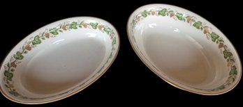 Two Franciscan Gold Trimmed China  Serving Bowls  Made In USA