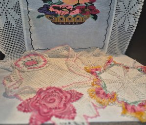 A Variety Of Dollies  Plus  A Beautiful Apron  And Table Covering