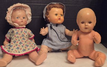 Three Vintage Dolls From 1930s To 1950'S