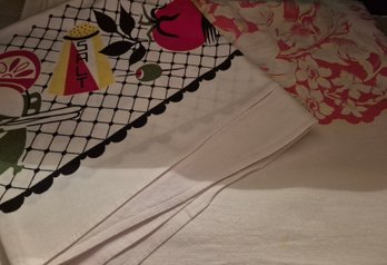 Mid-century Vintage Cotton Blend Tablecloths