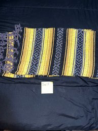 Yellow, Black, And Blue Wool Blanket?runner?