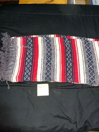 Red, White, And Grey Wool Blanket?runner?