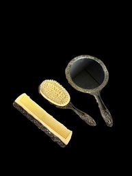 Vintage Silver Plated Vanity Set Victorian Style