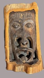 Vintage Handcrafted Wooden Mask From Tanzania