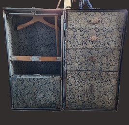 Antique Wardrobe Steamer Trunk Measurements Closed 221/2 Inches Wide, 39 1/ Inches Tall 21 Inches Deep