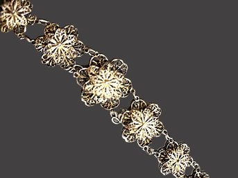 Antique Silver-Plated Delicate Bracelet  6'