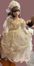 Vintage Porcelain Bride Doll 'Vanessa' By Franklin Mint 23'