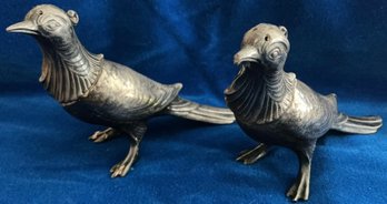 Antique Pheasant Salt And Pepper Shakers