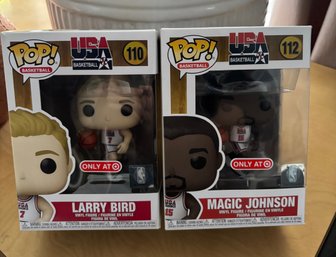 Larry Bird And Magic Johnson Funko Pops