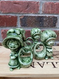 4 Ceramic Bonnet Girls Napkin Rings