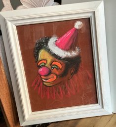 Clown Art - Chalk On Velvet Paper
